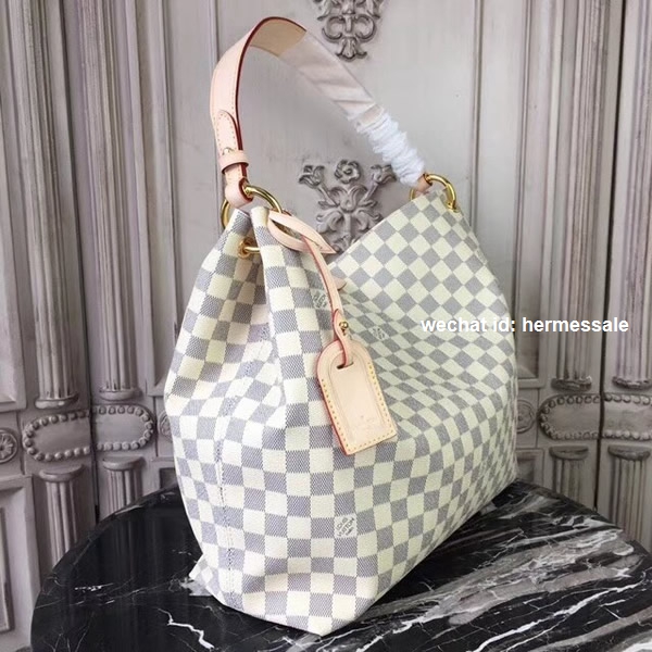 Louis Vuitton N42233 Graceful MM Damier Azur Canvas Rose Ballerine