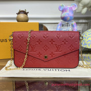 M63700 Félicie Pochette Monogram Empreinte Leather (Scarlet)