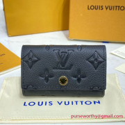 M64421 Louis Vuitton 6 Key Holder Monogram Empreinte Leather Noir