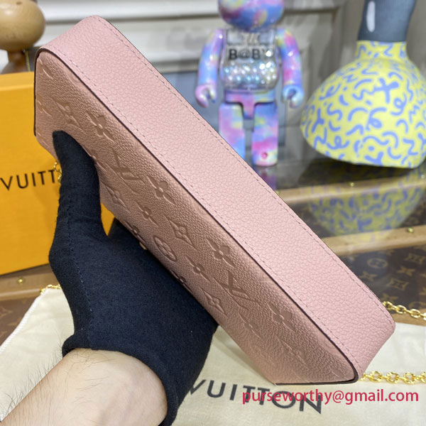 M67856 Louis Vuitton Félicie Pochette Monogram Empreinte Leather (Rose ...