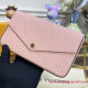 M67856 Louis Vuitton Félicie Pochette Monogram Empreinte Leather  (Rose Poudre)