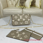 M69977 Félicie Pochette Monogram Empreinte Leather (Dove/Cream)