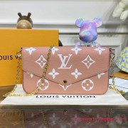 M81759 Félicie Pochette Monogram Empreinte Leather (Rose Trianon / Creme)
