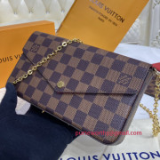 N63032 Louis Vuitton Félicie Pochette Damier Ebène Canvas 