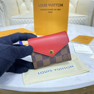 Louis Vuitton N60166 Zoé WALLET Damier Ebene Canvas Coquelicot