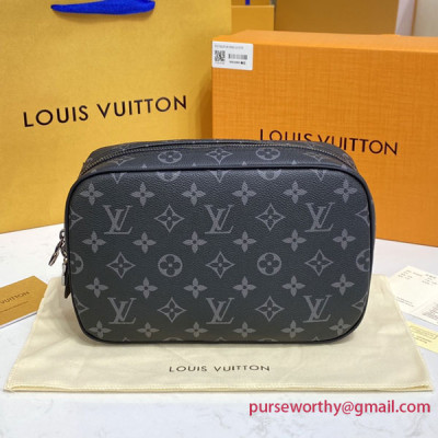 M43383 Louis Vuitton Toilet Pouch GM Monogram Eclipse Canvas