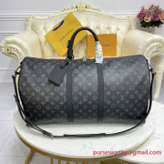 M40605 Keepall 55 Bandouliere in Monogram Eclipse Canvas