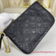 M68568 Double Zip Pochette Monogram Empreinte Leather