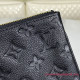 M68568 Double Zip Pochette Monogram Empreinte Leather