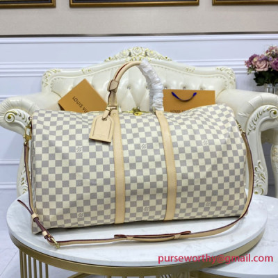 N41429 Keepall Bandoulière 55 Damier Azur Canvas