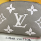 M45951 Pochette Cosmetique PM Monogram Empreinte Leather (Dove Gray/Cream)