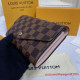 N60114 Sarah Wallet Damier Ebène Canvas (Rose Ballerine)