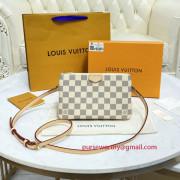 N60460 Double Zip Pochette Damier Azur Canvas