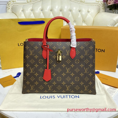 M43553 Flower Tote Monogram Canvas Coquelicot