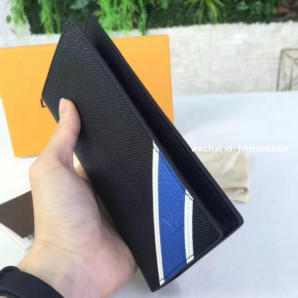 Louis Vuitton M64094 Zippy Wallet Vertical Taiga Leather Stripe