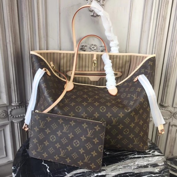 Louis Vuitton M40990 Neverfull Gm Monogram Canvas Beige