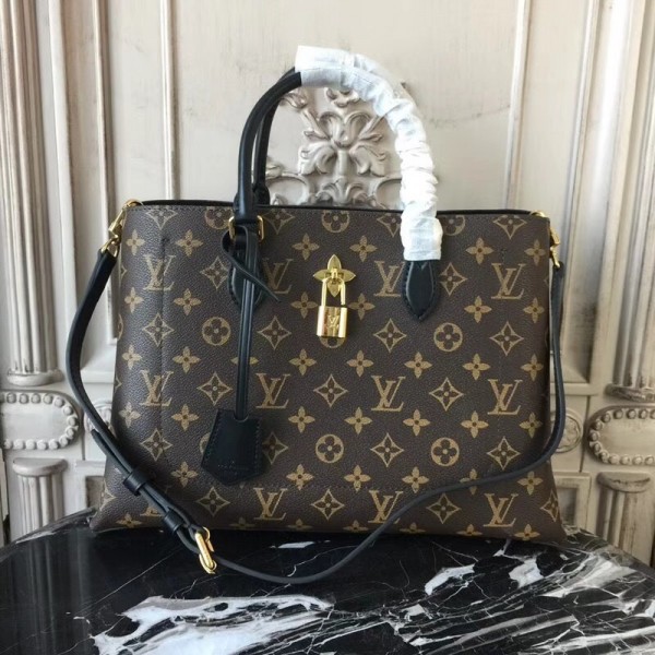 Louis Vuitton M43550 Flower Tote Monogram Canvas Noir