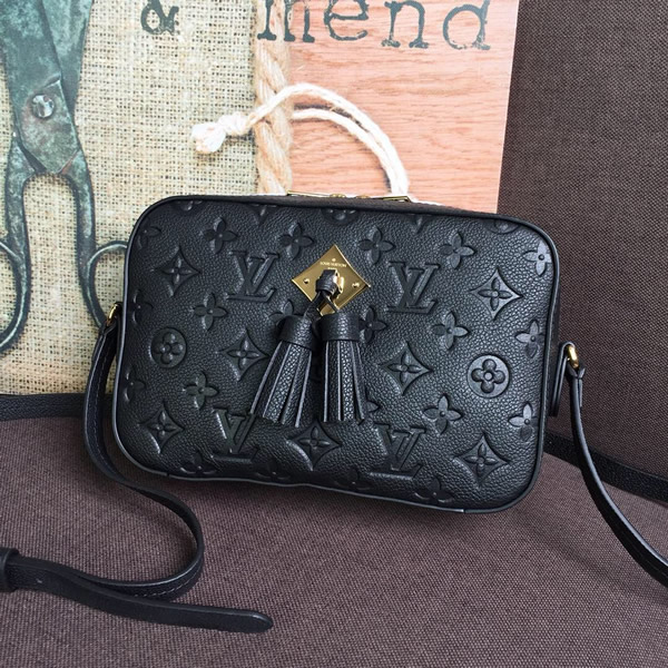 Louis Vuitton M44593 Saintonge Monogram Empreinte Leather Handbag Noir