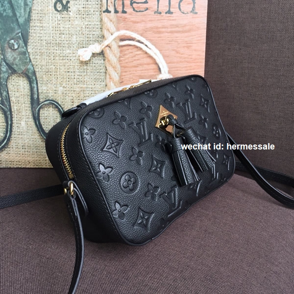 Louis Vuitton M44593 Saintonge Monogram Empreinte Leather Handbag Noir