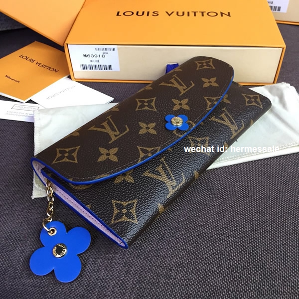 Louis Vuitton M63895 Emilie Wallet Monogram Canvas Blue Jean