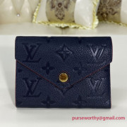 M64577 Victorine Wallet Monogram Empreinte Leather (Navy / Red)