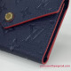 M64577 Victorine Wallet Monogram Empreinte Leather (Navy / Red)