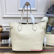 M46676 Neverfull MM Monogram Empreinte Leather (Cream)