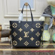 M58907 Neverfull MM Bicolour Monogram Empreinte Leather (Black/Beige)