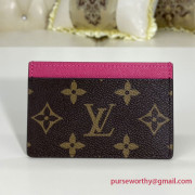 M60703 Card Holder Monogram Canvas (Fuchsia)