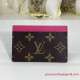 M60703 Card Holder Monogram Canvas (Fuchsia)