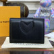 M69175 LV Pont 9 Compact Wallet Smooth Calfskin Leather (Black)