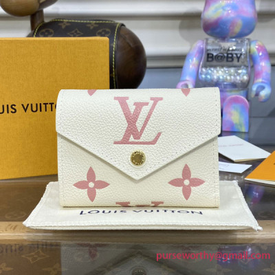 M82062 Victorine Wallet Bicolour Monogram Empreinte Leather (Creme / Rose Trianon)