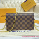 N60237 VAVIN CHAIN WALLET Damier Ebène Canvas (Cream)