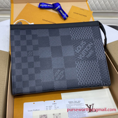 N60444 Pochette Voyage Damier Graphite Canvas