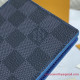 N64033 Slender Wallet Damier Graphite Canvas (Blue)