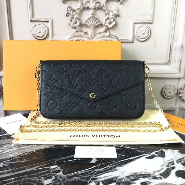 Louis Vuitton M64064 Luxury Monogram Leather Pochette Felicie Bag Noir
