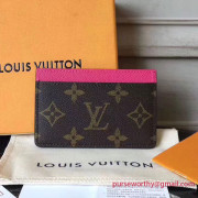 M60703 Louis Vuitton Card Holder Monogram Fuchsia