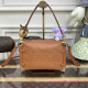 M21741 Side Trunk Fashion Leather Handbag (Tan)