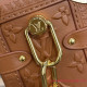 M21741 Side Trunk Fashion Leather Handbag (Tan)