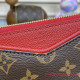 M41638 Pallas Monogram Canvas Leather Clutch Bag Cherry