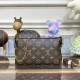 M41639 Pallas Monogram Canvas Leather Clutch Bag Noir