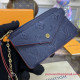 M69420 Card Holder Recto Verso Monogram Empreinte Leather (Navy / Red)