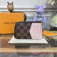 N60405 Card Holder Recto Verso Damier Ebene Canvas (Rose Ballerine)