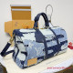 M26117 Keepall Bandoulière 50 Denim Boro Landscape (Authentic Quality)