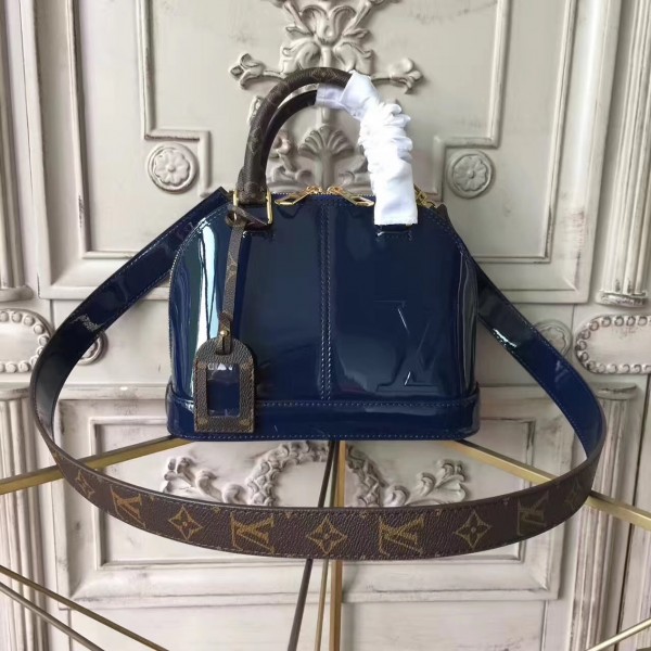 Louis Vuitton M54705 Alma BB Patent Leather Marine