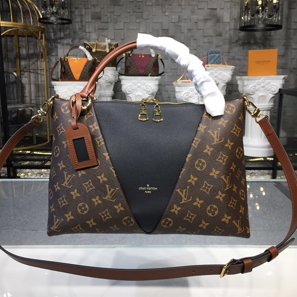 Louis Vuitton M43948 V Tote MM Monogram Canvas -Noir