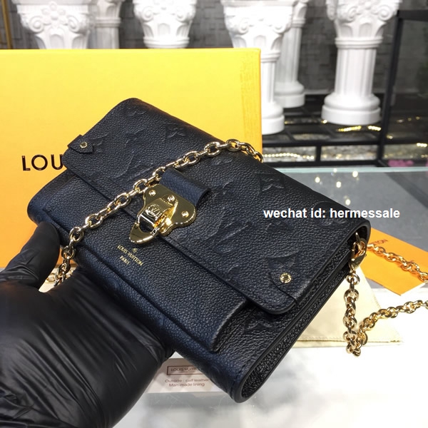 Louis Vuitton M63398 Vavin chain wallet Monogram Empreinte Leather - Noir