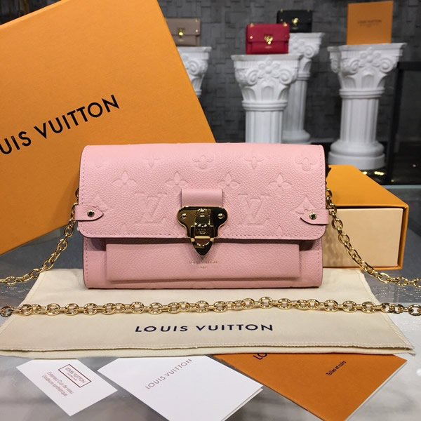Louis Vuitton M63399 Vavin chain wallet Monogram Empreinte Leather - Rose Poudre