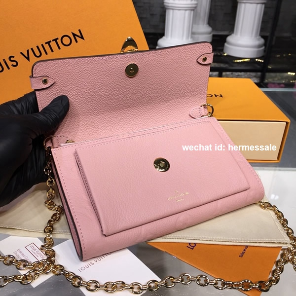 Louis Vuitton M63399 Vavin chain wallet Monogram Empreinte Leather - Rose Poudre