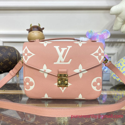 M46302 Pochette Métis Monogram Empreinte Leather (Rose Trianon / Creme)